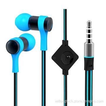 Colorful handsfree earphone with volume control for mobile phone
